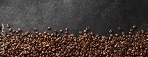 Banner - Fresh Coffee Beans With Dark Background 