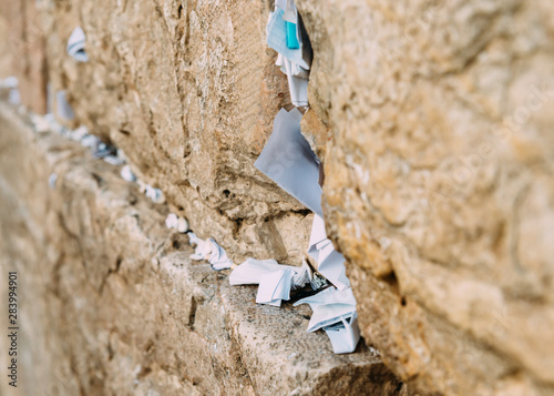 Notes on the wailing (Western) wall in Jerusalem Israel