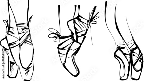 vector illustration of ballerina feet en pointe