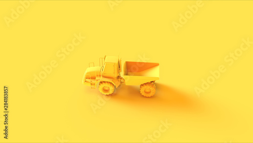 Yellow Industrial Dumper Truck 3d 