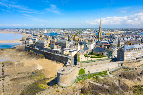 Beautiful view of the city of Privateers - Saint Malo in Brittany, France