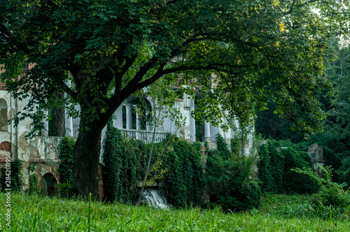 Waterfall Ruines in Alexandria Park in Bila Tserkva Ukraine 2019