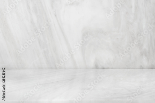 White Marble product stand, Marbling floor background top view for display your packaging or mock-up design template.