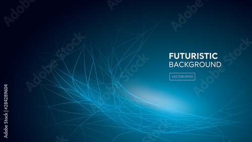 Futuristic creative dark blue abstract mesh background,