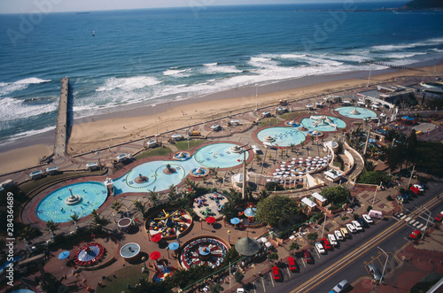 South Africa, Natal Durban, Aerial View of Beachfront