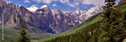 Canada, Alberta, Banff NP. The Valley of the Ten Peaks is the gateway to beautiful Moraine Lake in Banff NP, a World Heritage Site, Alberta, Canada.