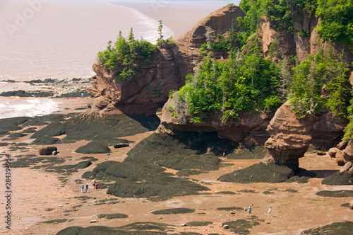 Canada, New Brunswick, Hopewell Cape, Bay of Fundy. Hopewell Rocks at low tide. Big Cove Lookout.