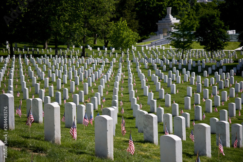 USA, VA, Arlington. Gravestones at Arlington National Cemetary.