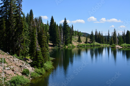 Bloods lake in the rocky mountains surrounding Park City, Utah.