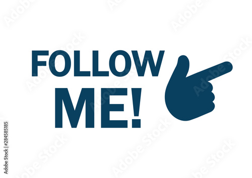 Follow me icon with hand – stock vector