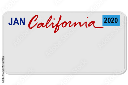 california new car digital registration plate vector