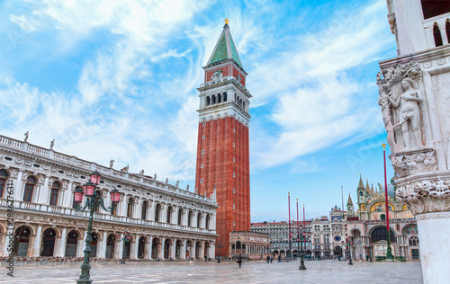 Piazza San Marco with the Basilica of Saint Mark and the bell tower of St Mark's Campanile