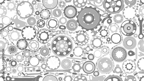 Auto spare parts and gears, seamless pattern for your design