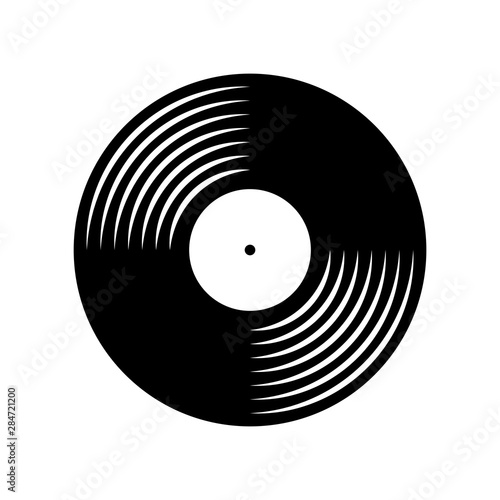 Vinyl plate disc isolated on white background. Music retro icon.