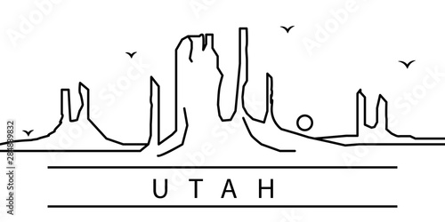 Utah city line icon. Element of USA states illustration icons. Signs, symbols can be used for web, logo, mobile app, UI, UX