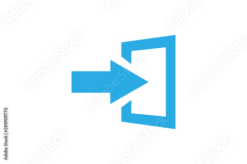 The exit icon. Logout and output, outlet, out symbol. Flat Vector illustration