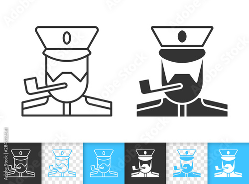Captain sailor Seaman simple line vector icon