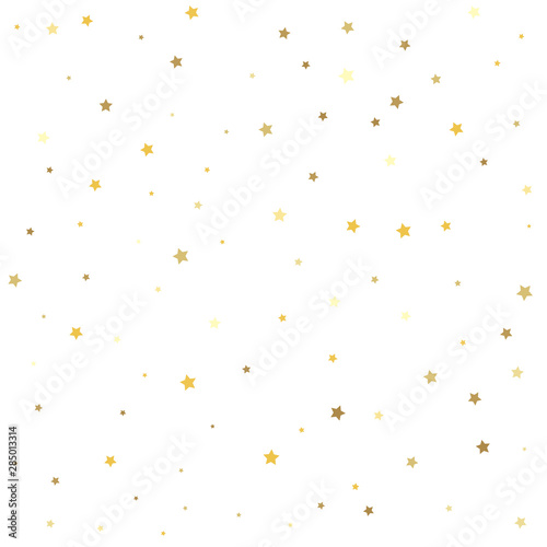 Falling golden abstract decoration for party, birthday celebrate, anniversary or event, festive. Abstract pattern of random falling gold stars.