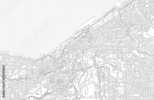Cleveland, Ohio, USA, bright outlined vector map
