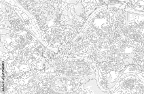Pittsburgh, Pennsylvania, USA, bright outlined vector map