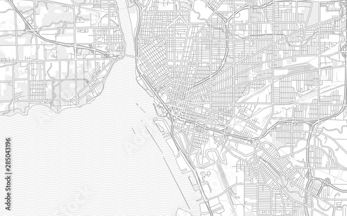 Buffalo, New York, USA, bright outlined vector map