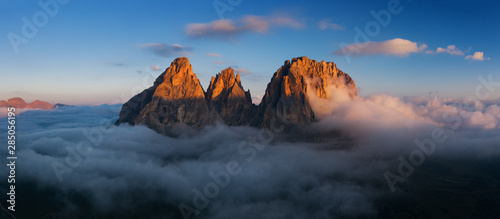 Widok z lotu ptaka Grohmann spitze, dolomity, Włochy