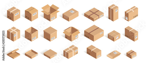 Big isometric delivery carton box set