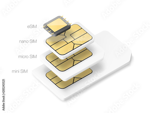 Set of SIM cards. Vector illustration. Ready for your design. EPS10.