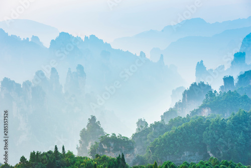 Landscape of Zhangjiajie. Located in Wulingyuan Scenic and Historic Interest Area which was designated a UNESCO World Heritage Site as well as AAAAA scenic area in china.