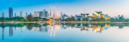 Kuala Lumpur skyline. Located in Taman Tasik Titiwangsa, Kuala Lumpur, Malaysia.
