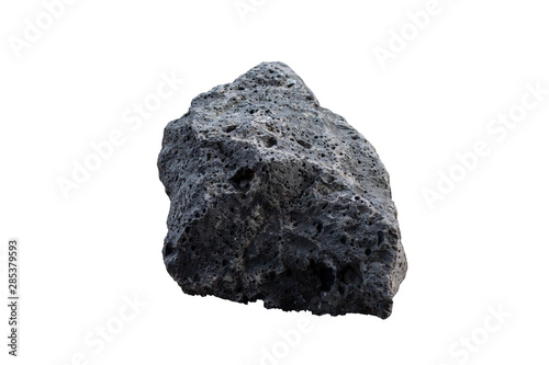 Basalt rock isolated on white background with clipping path.