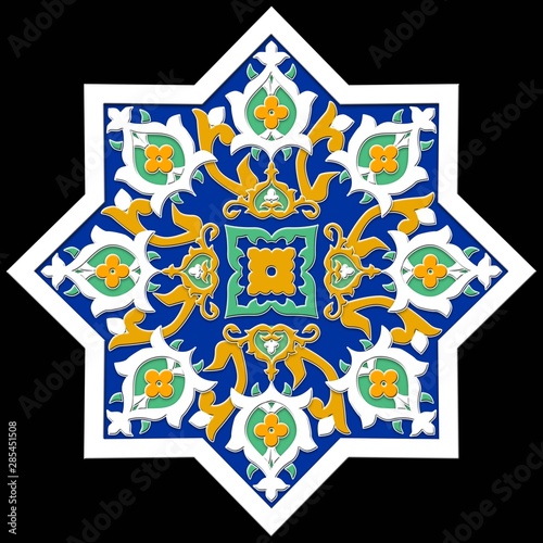 Uzbekistan national ancient star ornament and texture