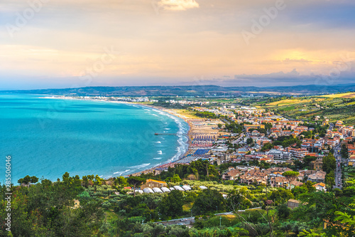 south italy sea mediterranean coast sunset in Vasto Marina - Abruzzo region - Chieti province - Italy