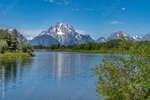 Summer day with blue sky at Oxbow Bend