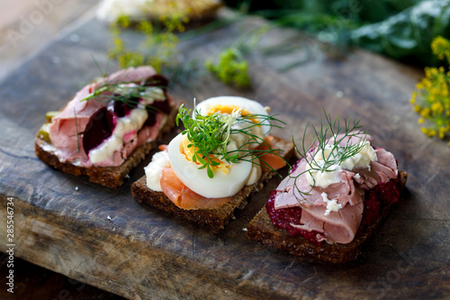 Selection of Scandinavian open sandwiches