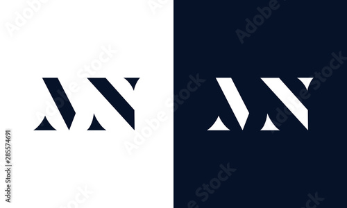 Abstract letter MN logo. This logo icon incorporate with abstract shape in the creative way.