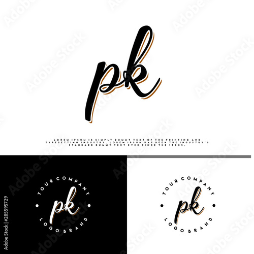 P K PK initial name vintage logo vector