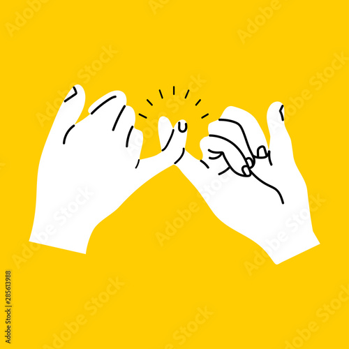 promise hands gesturing on yellow background