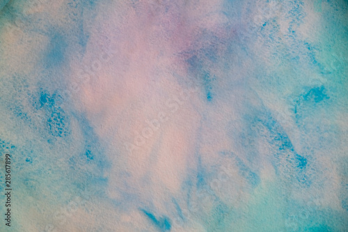 Abstract painted colorful watercolor background - blue, violet colors