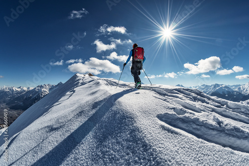 Splitboarding in the mountain