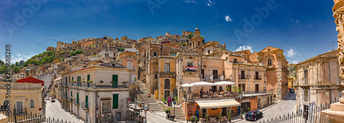 Panoramic view of the ancient city of Ragusa Ibla in Sicily, Italy.