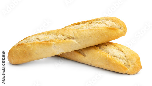 Small baguette on a white background.