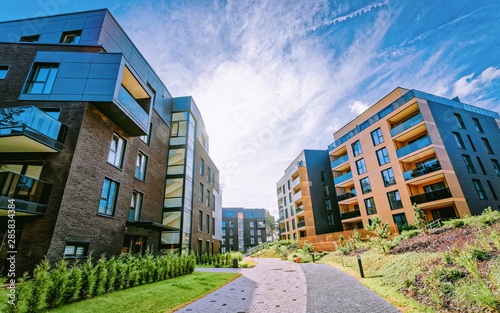 Modern architecture of residential buildings quarter