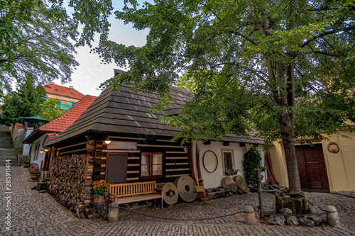 Romantic fairytale house at beautiful New World (Novy Svet), Hradcany district. Built in 1739 and is the only wooden house left in Prague.