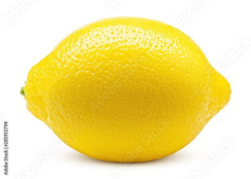 Whole lemon isolated on white background, clipping path, full depth of field