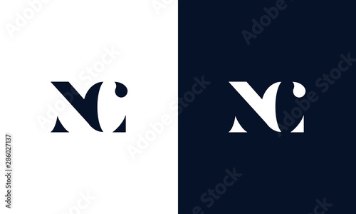 Abstract letter NC logo. This logo icon incorporate with abstract shape in the creative way.