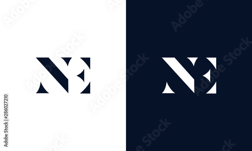 Abstract letter NE logo. This logo icon incorporate with abstract shape in the creative way.