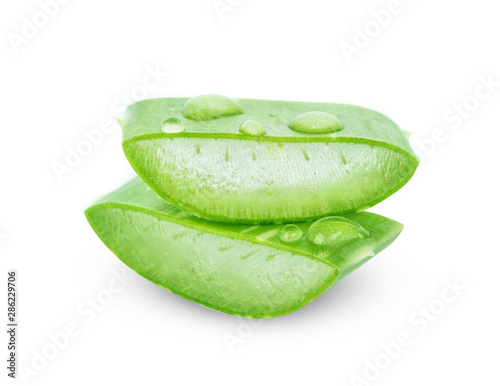 aloe vera fresh leaf. isolated on white background