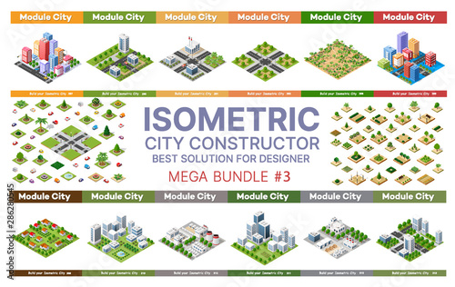 Isometric set of blocks module of areas