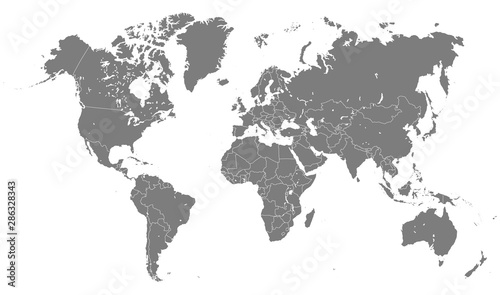 political world map on white background